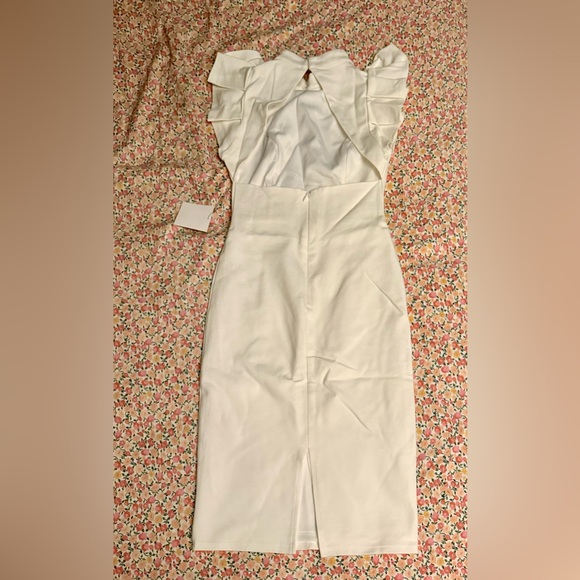 Lulu’s Stylish Splendor White Backless Ruffle Bodycon Midi Dress Small NWT - Picture 6 of 8